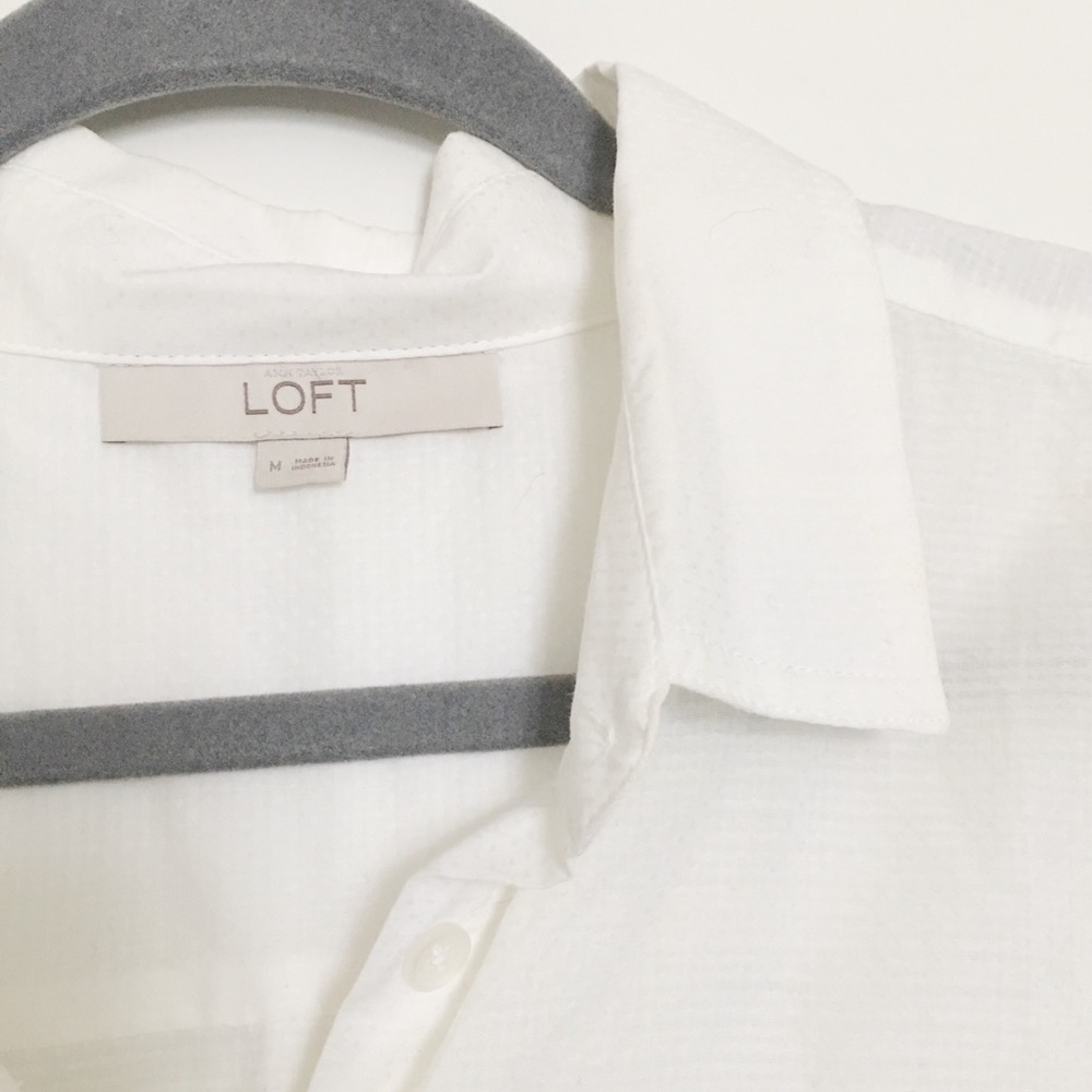 LOFT white button down blouse